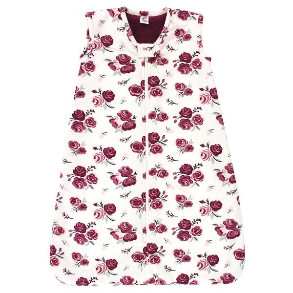 slide 1 of 1, Hudson Baby Infant Girl Plush Faux Fur Sleeping Bag, Wearable Blanket, Rose 0-6 Months - Rose