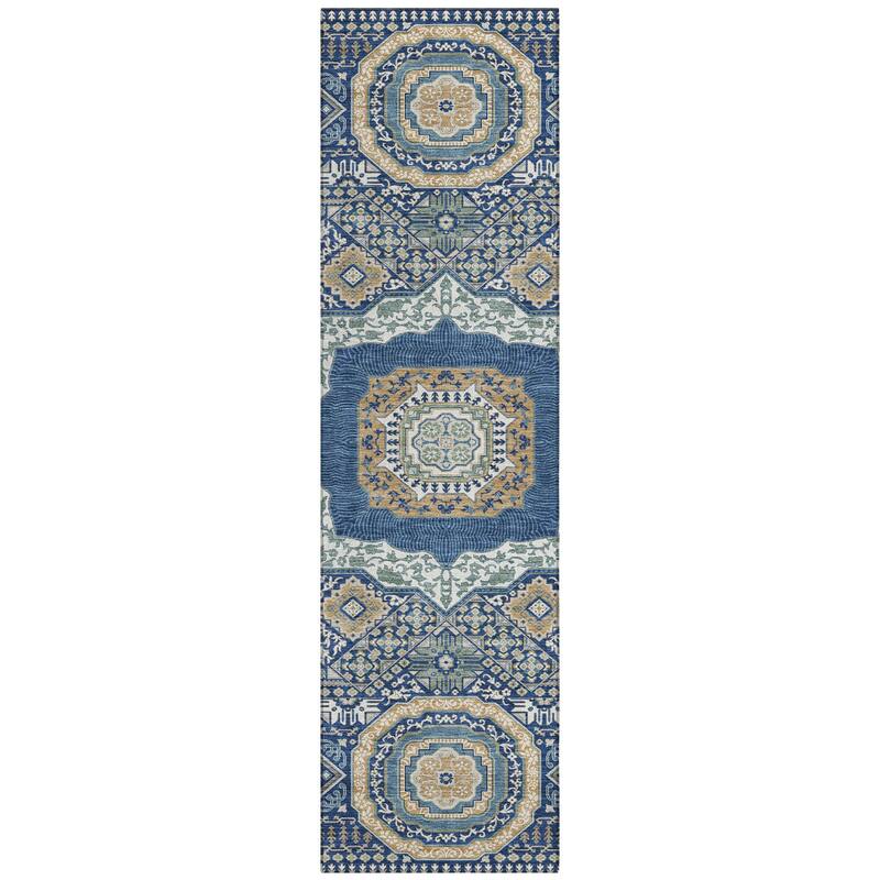 Machine Washable Indoor/ Outdoor Traditonal Isaiah Chantille Rug