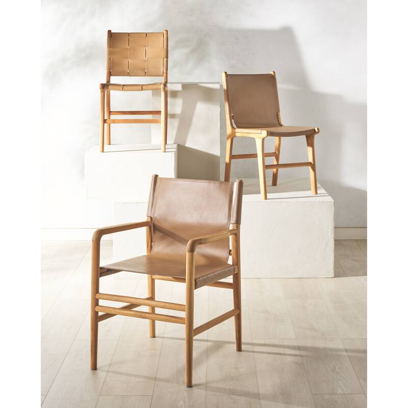 SAFAVIEH Couture Cassaphina Solid Wood Arm Chair, Fully Assembled - 22"W x 23"D x 34"H