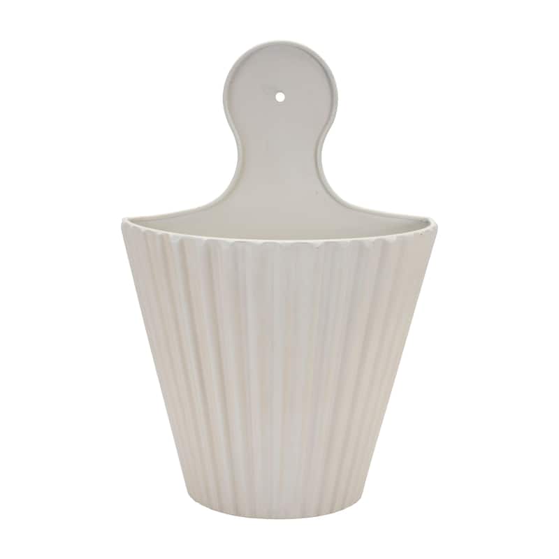 Ribbed Metal Hanging Wall Pockets - 16.5" - Set of 2