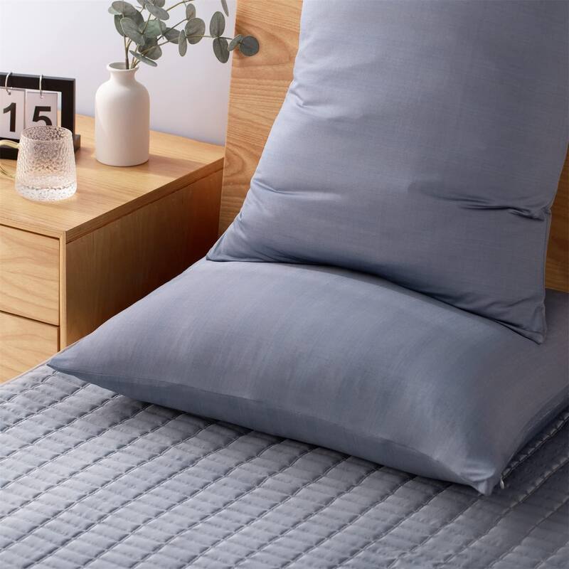 KASENTEX Soft Silky Zipper Cooling Pillow Case - Set of 2 Breathable Pillowcases for Hair and Skin