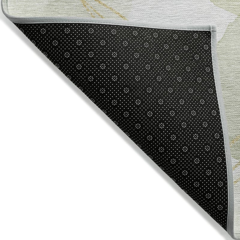 Machine Washable Indoor/ Outdoor Modern Circles Chantille Rug
