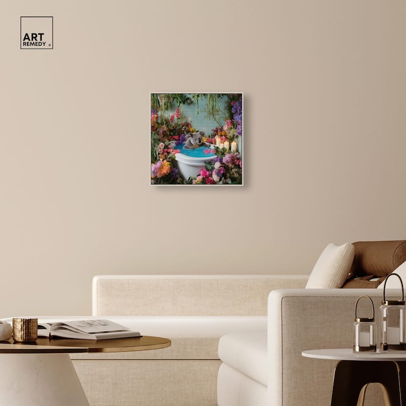 Koala Bath Canvas by Art Remedy