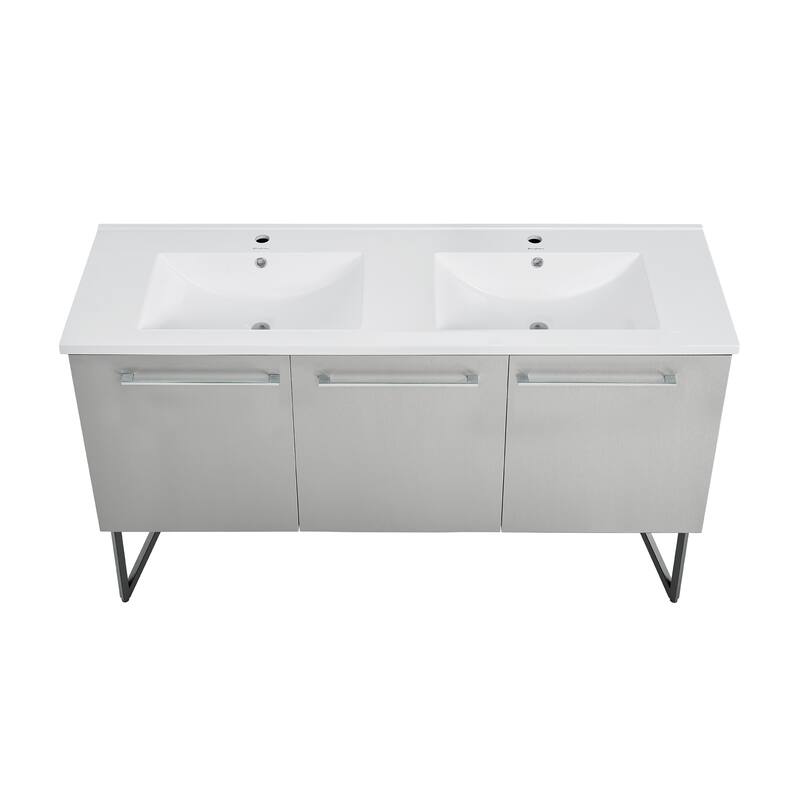 Swiss Madison Annecy 60" Double, Two Doors, One Drawer, Bathroom Vanity
