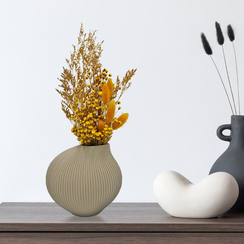 7 Inch Wide Modern Ceramic Vase for Flowers