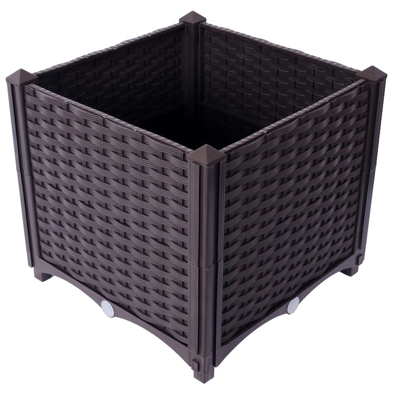 Deep Raised Garden Bed Plastic Planter Boxes for Vegetables Flowers Herbs and Succulents,Self-Watering Planter Box Raised Bed