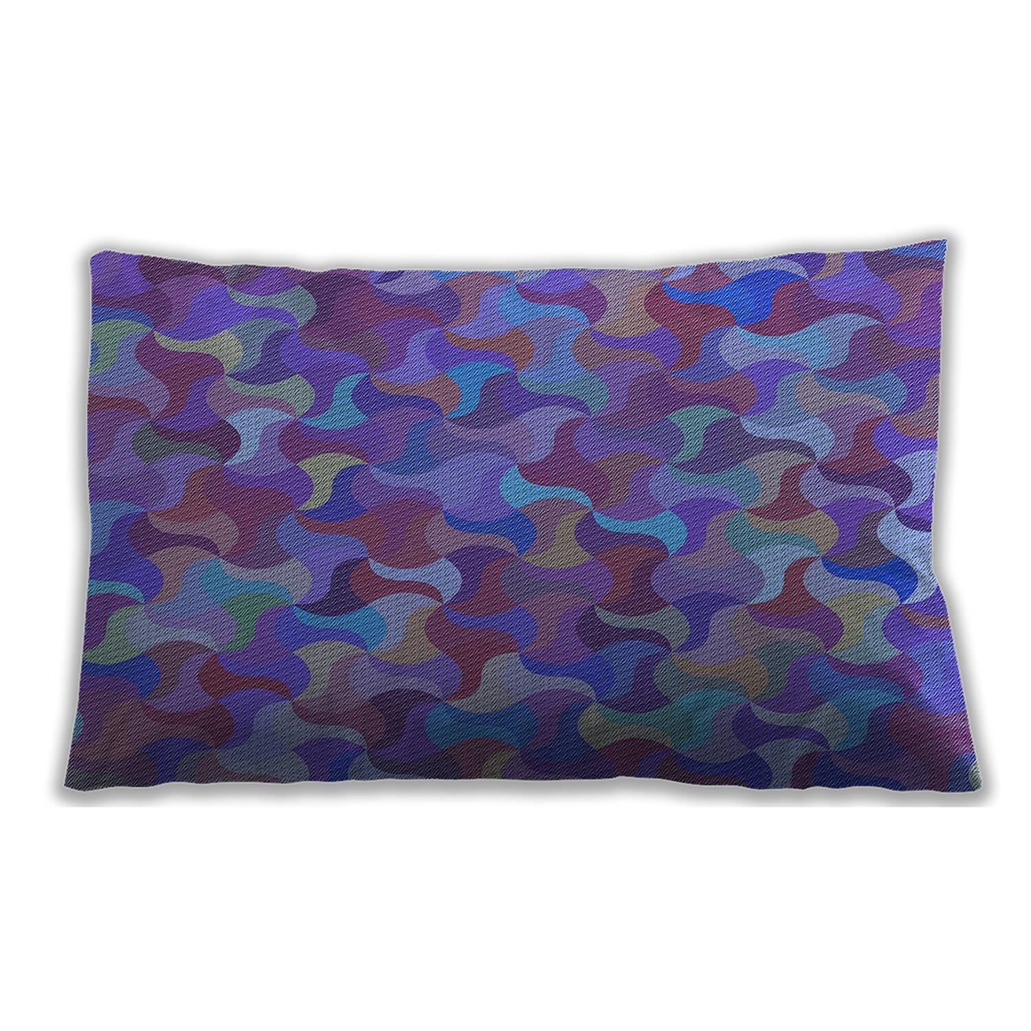 Ahgly Company Patterned IndoorOutdoor Cornflower Blue Lumbar Throw