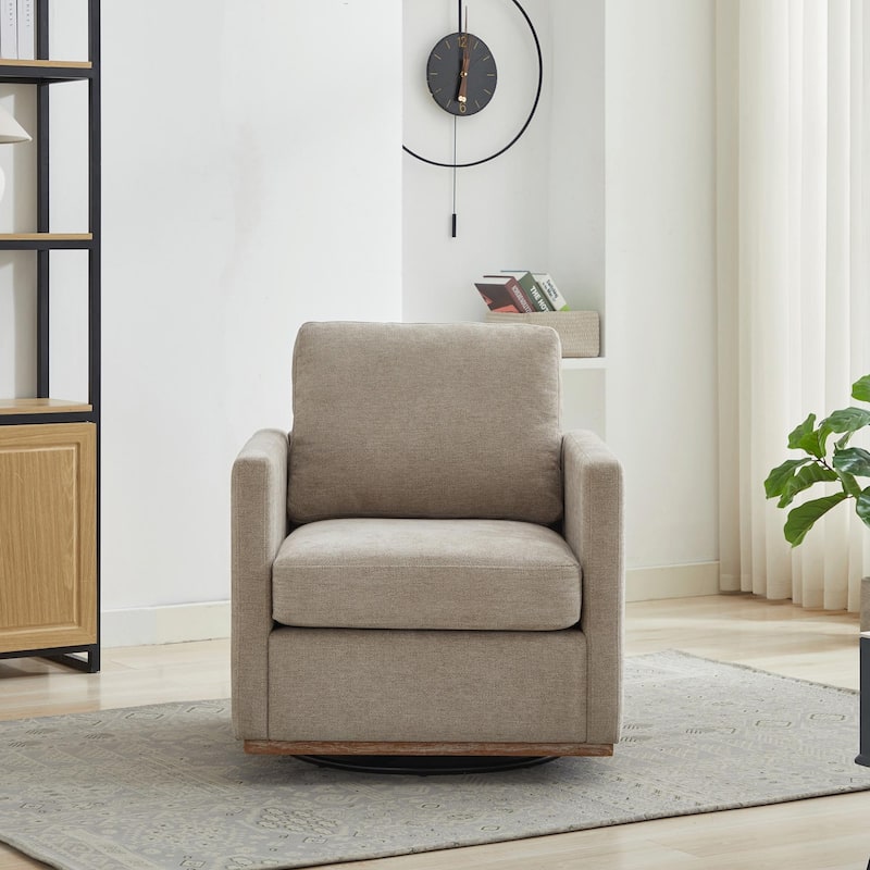30.7"W Square Swivel Accent Chair, 360° Club Lounge Armchair