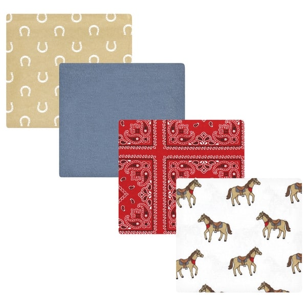 slide 1 of 1, Hudson Baby Infant Boy Cotton Flannel Receiving Blankets, Cowboy, One Size - Cowboy - One Size One Size - Cowboy