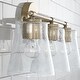 preview thumbnail 4 of 10, Baker 3-light Bath/ Vanity Fixture w/ Clear Seeded Glass