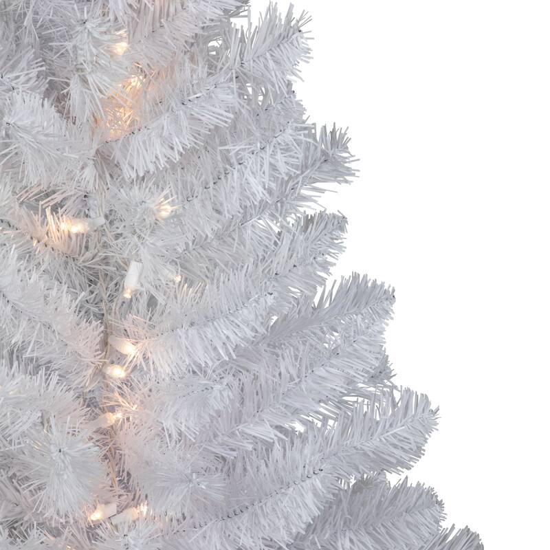 3' LED Snow White Medium Artificial Christmas Tree Clear Lights - 3 Foot