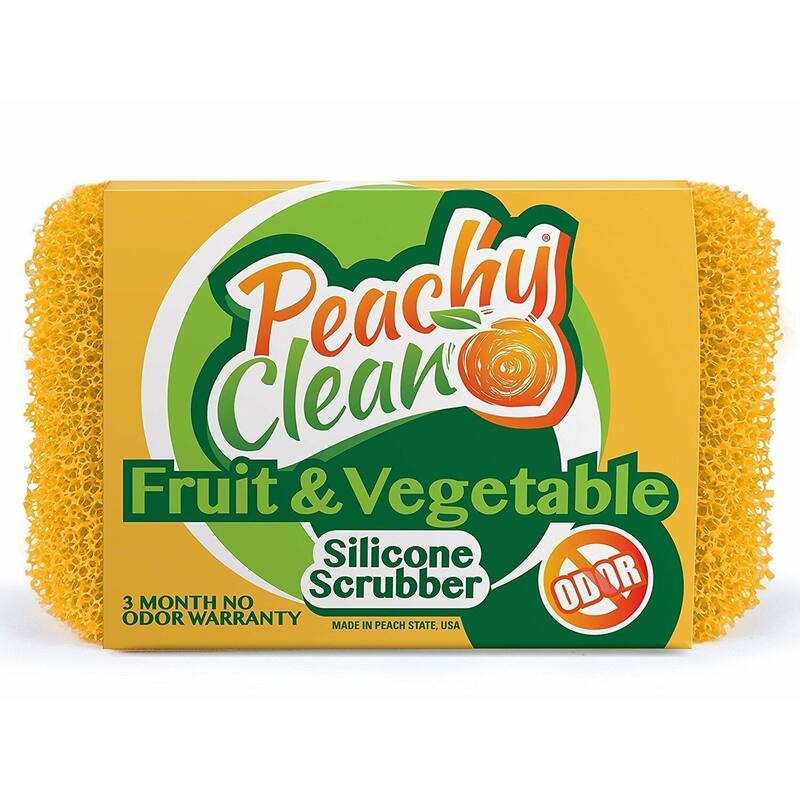 Peachy Clean Antimicrobial Fruit & Vegetable Silicone Cleaning Scubber Sponge - 3-pack