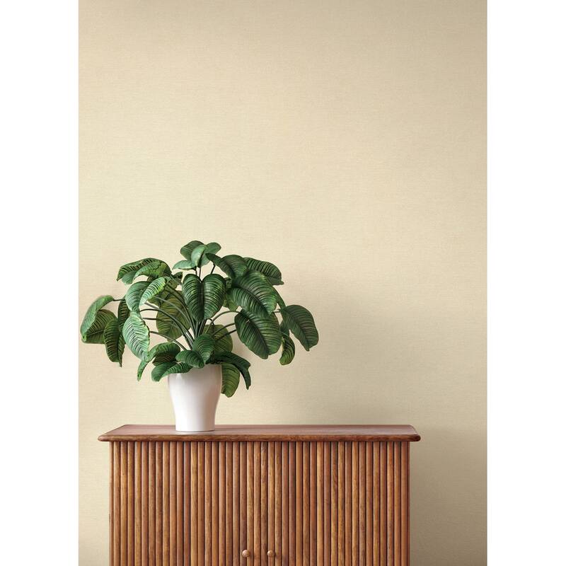 A-Street Prints Cullen Khaki Faux Linen Wallpaper