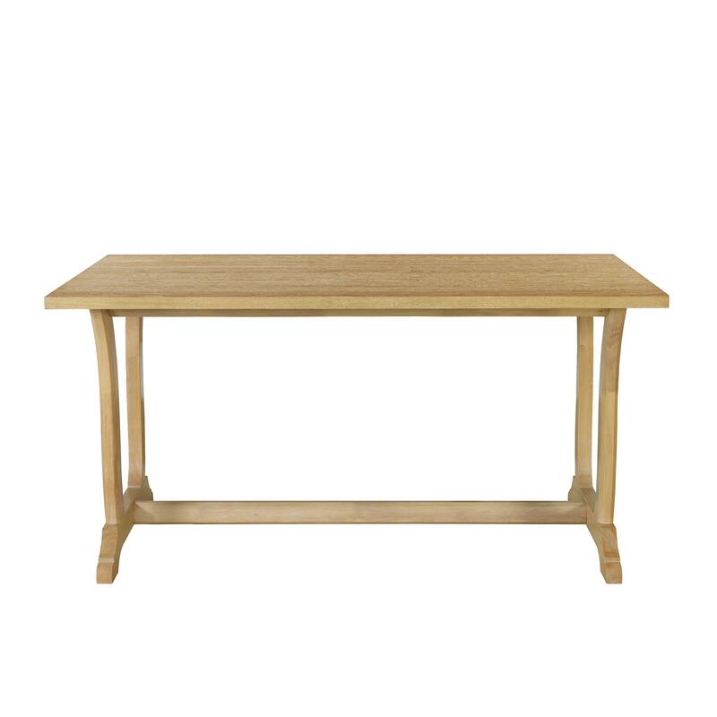 6 Pieces Dining Room Set, Farmhouse Trestle Dining Table Set with 4