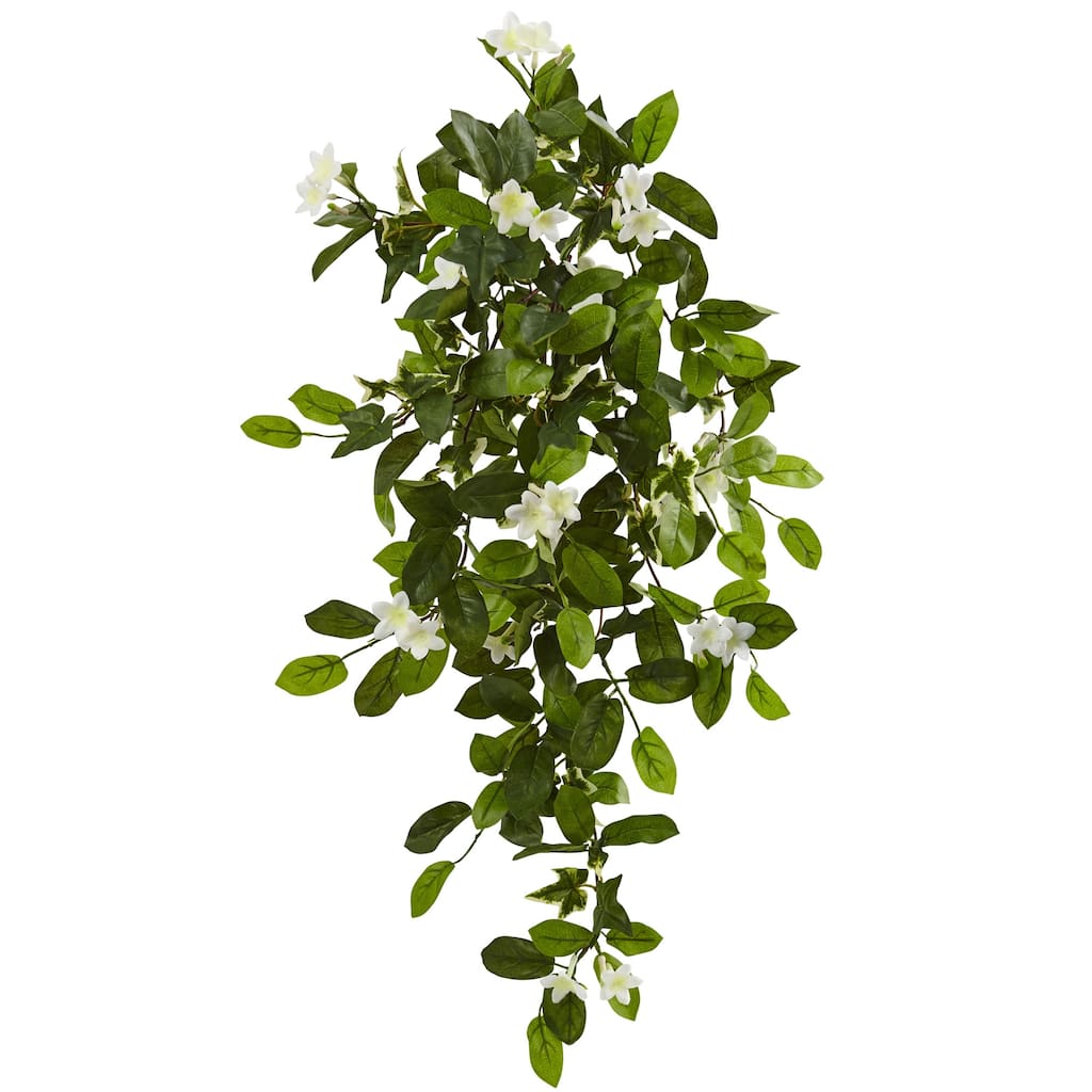 19" Mixed Stephanotis & Ivy Hanging Artificial Plant (Set of 4) - 19
