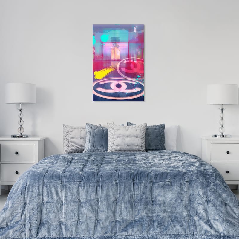 Wynwood Studio Canvas Fashion and Glam My Ginza Office Pink and Cyan Glam Wall Art Canvas Print - 36 x 24