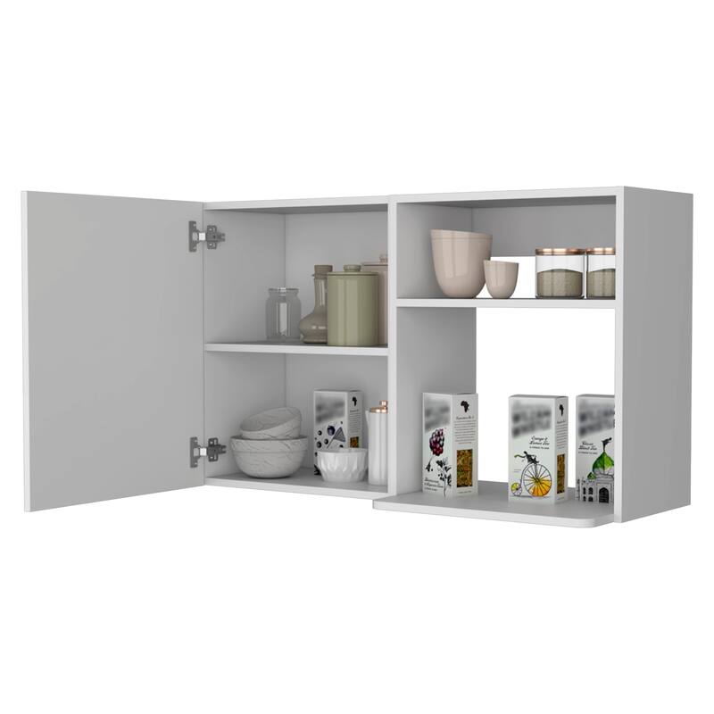Oklahoma 2 Wall Cabinet, 2 Door Stackable Wall Mounted Storage Cabinet with 2 Side Shelf