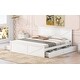 preview thumbnail 6 of 11, King Size Wooden Bed Frame with Storage Drawers, Headboard, and Support Legs, No Box Spring Needed