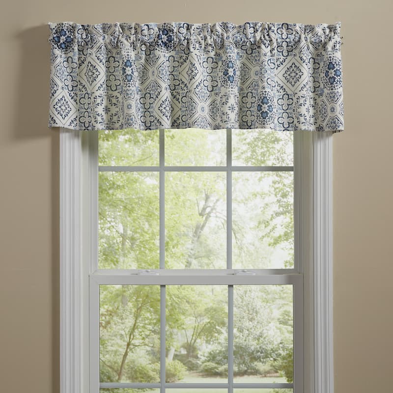 Park Designs Delft Tile Lined Valance 60" - 60" X 14"