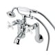 preview thumbnail 11 of 34, Kingston Brass Tub Wall Mount Clawfoot Tub Faucet with Hand Shower Polished Chrome