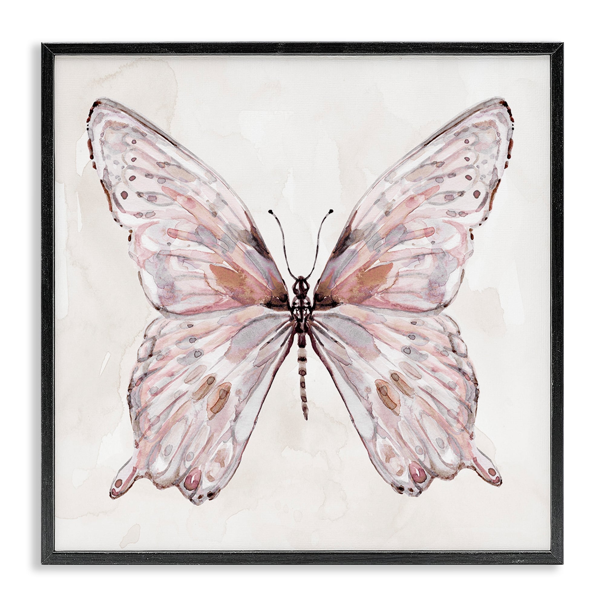 Stupell Faded Blush Butterfly Framed Giclee Art Design By Carol Robinson
