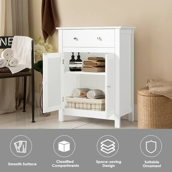 Shop Gymax Bathroom Storage Cabinet Free Standing Large Drawer W