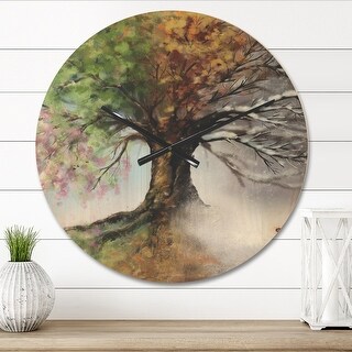 Designart 'Tree with Four Seasons' Oversized Traditional Wall CLock