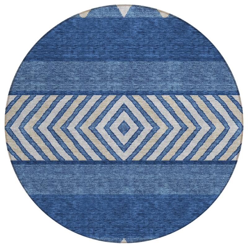 Machine Washable Indoor/ Outdoor Global Boho Chantille Rug