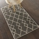 preview thumbnail 37 of 65, Nourison Geometric Moroccan Boho Shag Area Rug 2' 2" x 3' 9" - Silver