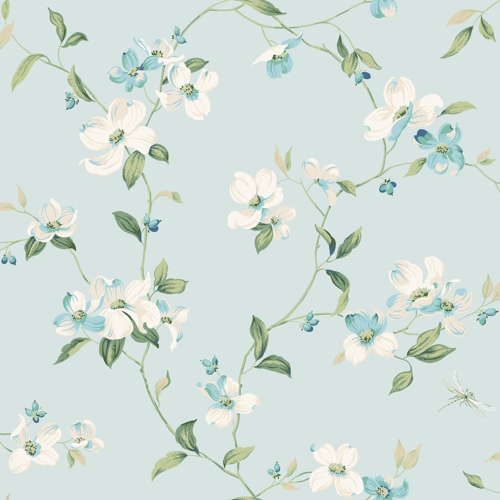 York Wallcoverings Dogwood Light Blue Wallpaper