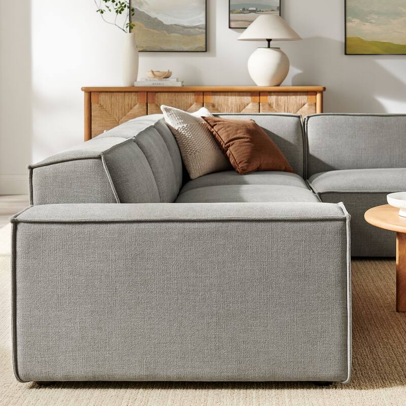 Restore 4-Piece Performance Fabric Upholstered Modular L-Shaped Sofa