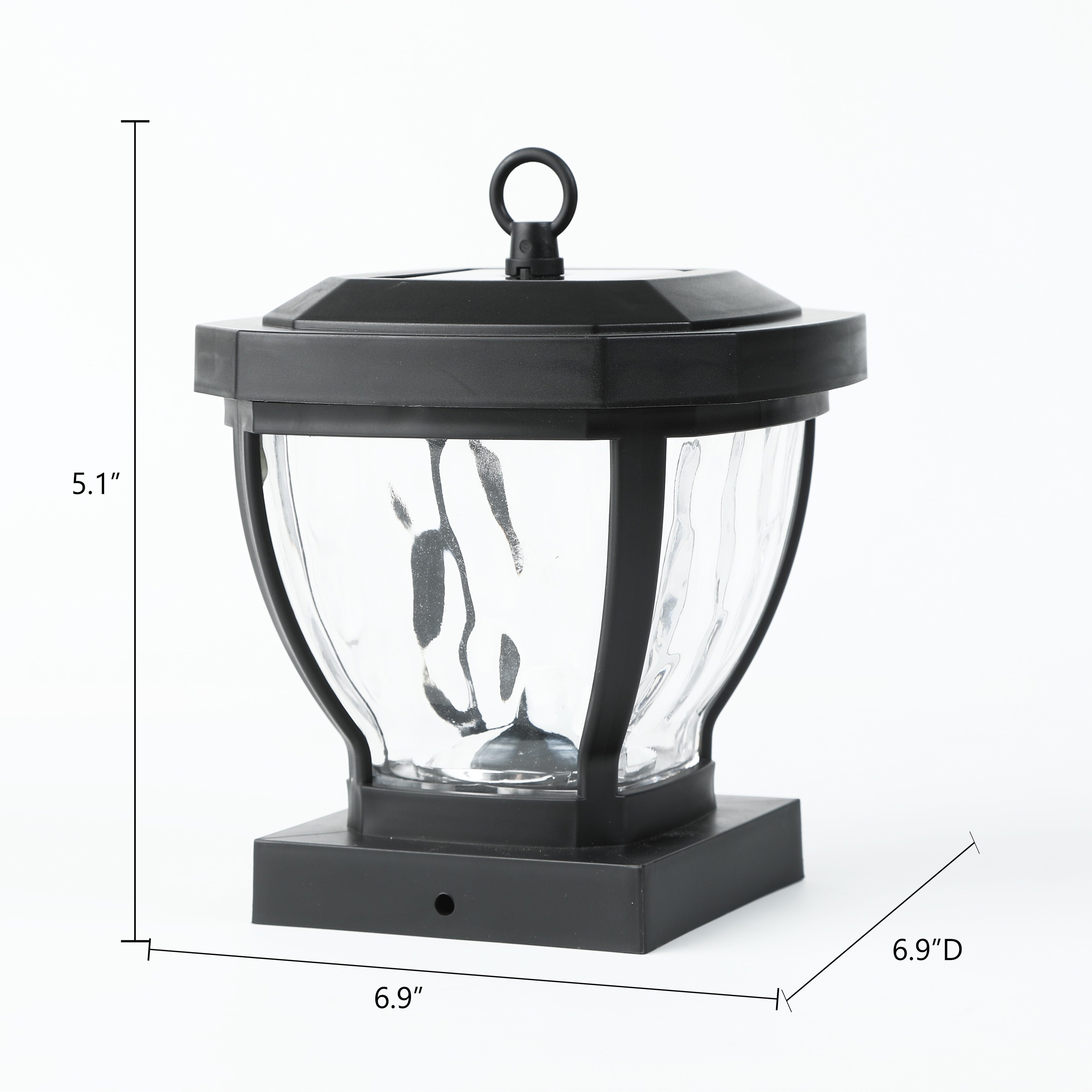 4x4 Black Plastic Glass Lens Solar Post Cap Light 5.1