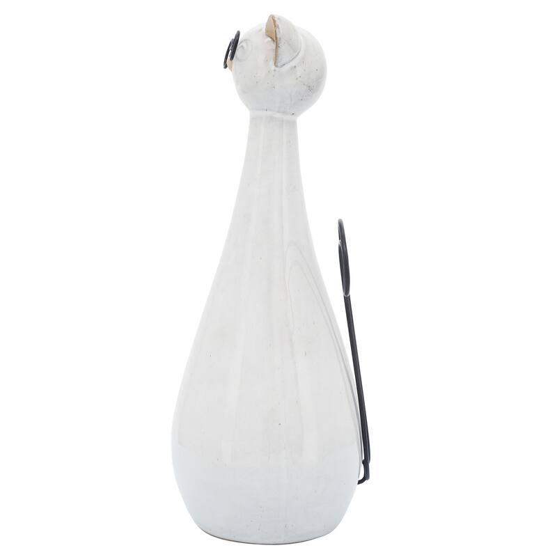 Sagebrook Home Cat Figurine Stoneware Metal Ceramic Decorative Sculpture