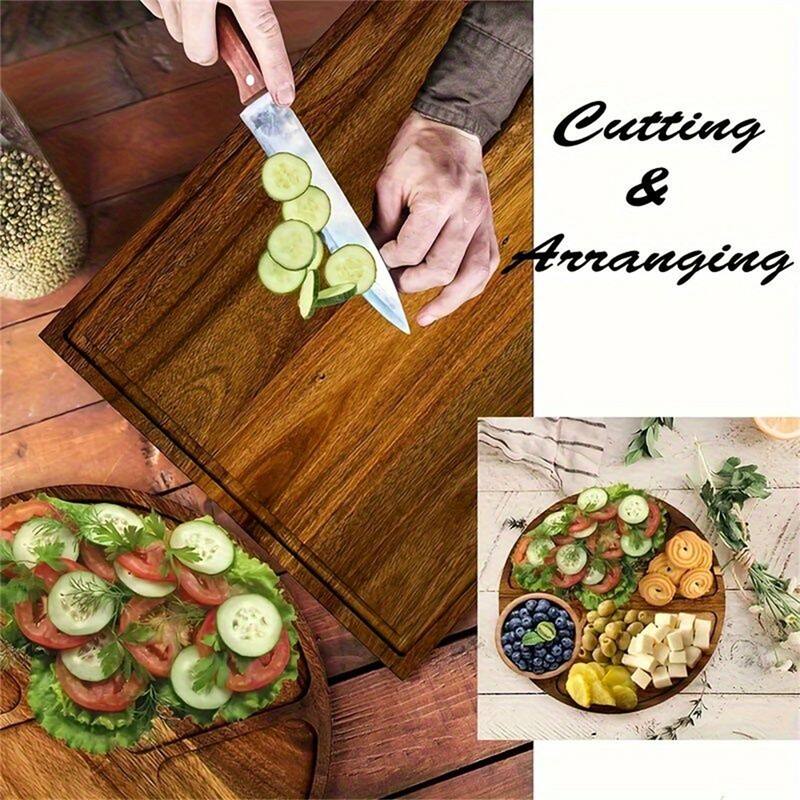 1PC Extra Large 26"X13" Magnetic Acacia Wood Charcuterie Board with Handles