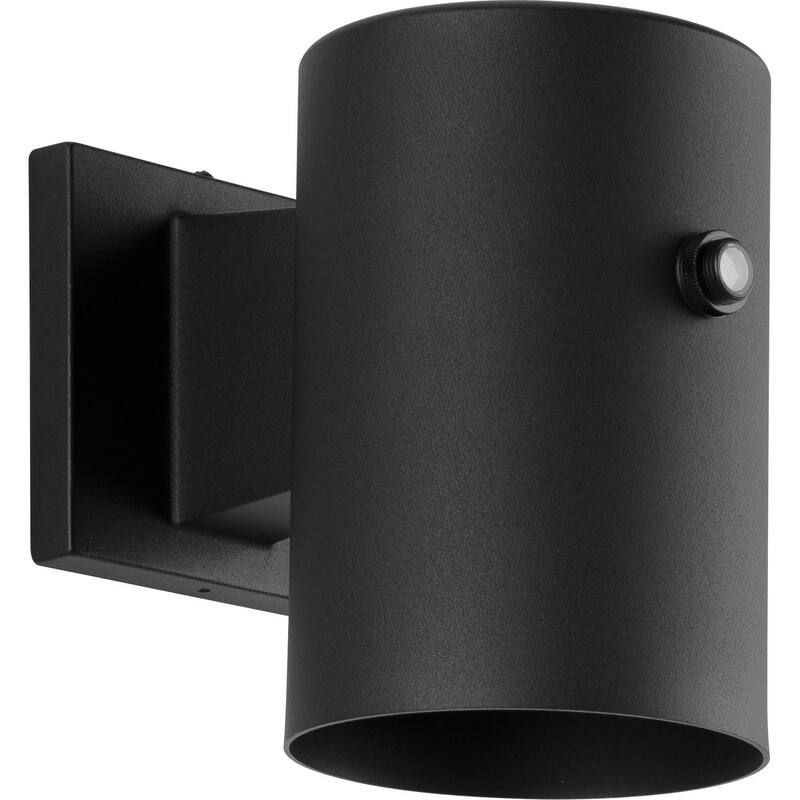Cylinder Collection 1-Light Black 5-Inch Modern Outdoor Small Wall Lantern Light - 5 in x 7.94 in x 7.25 in - 5 in x 7.94 in x 7.25 in
