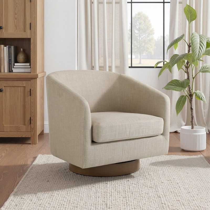 UIXE 31" W Swivel Round Barrel Chair Accent Chairs