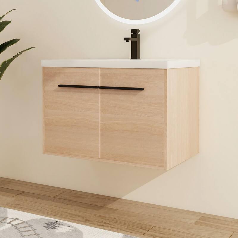 Malwee 24"/30"/36" Floating Bathroom Vanity, Wall Mounted Bathroom Vanity with Sink and Soft Close Doors