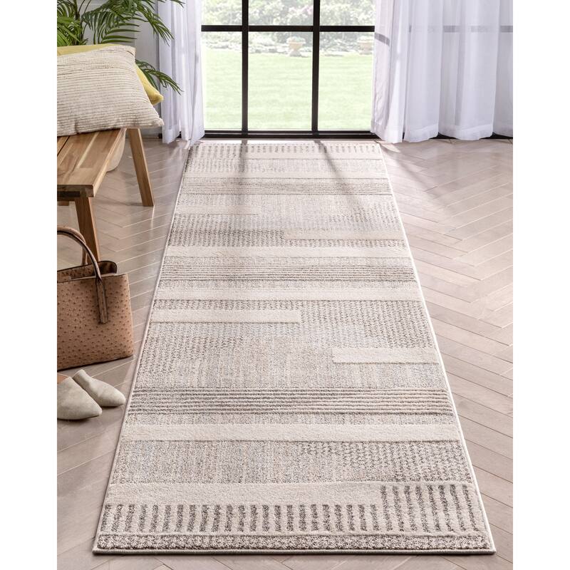 Well Woven Harlow Briar Contemporary Geometric Abstract Area Rug