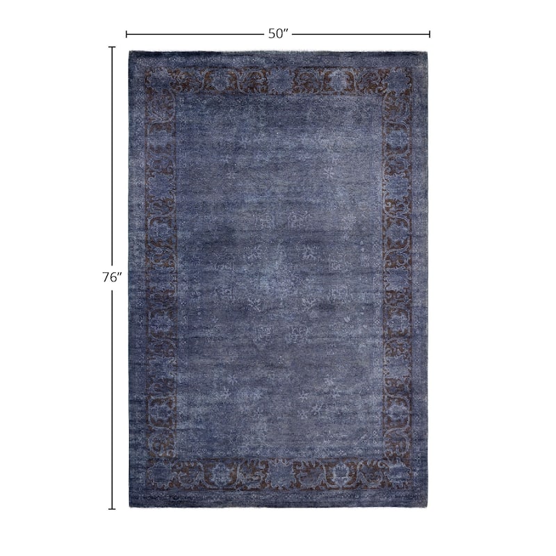 Contemporary Overdyed Wool Hand Knotted Area Rug - 4' 2" x 6' 4"