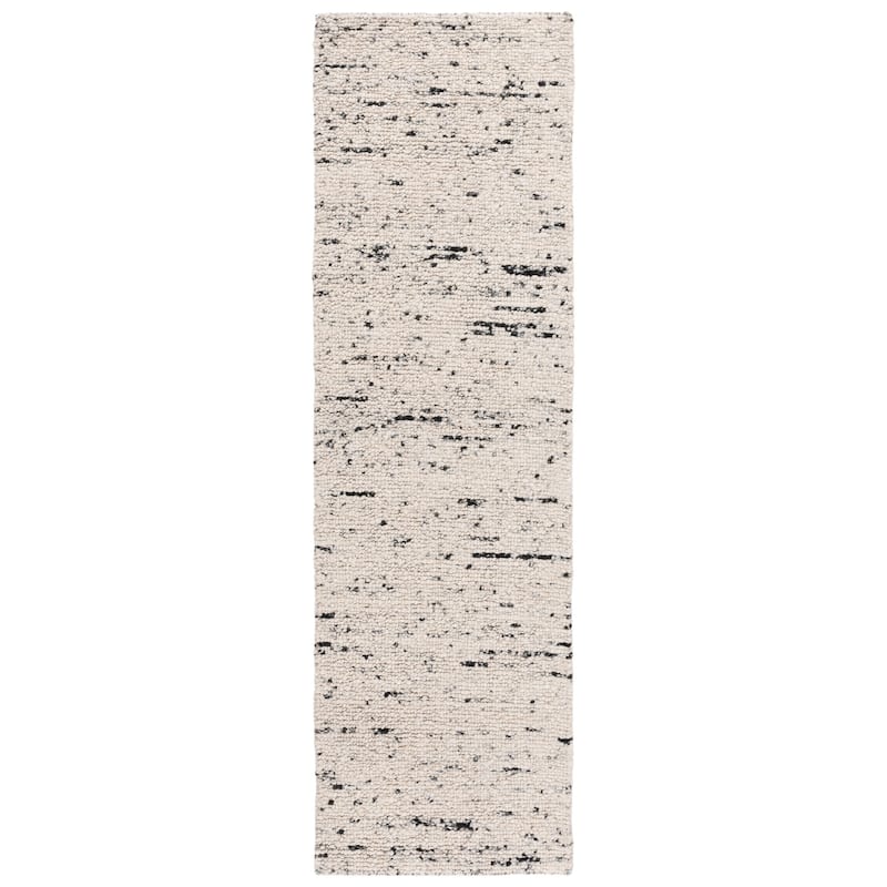 SAFAVIEH Handmade Natura Madara Transitional Wool Rug - 2'3" x 8' Runner - Light Grey/Ivory