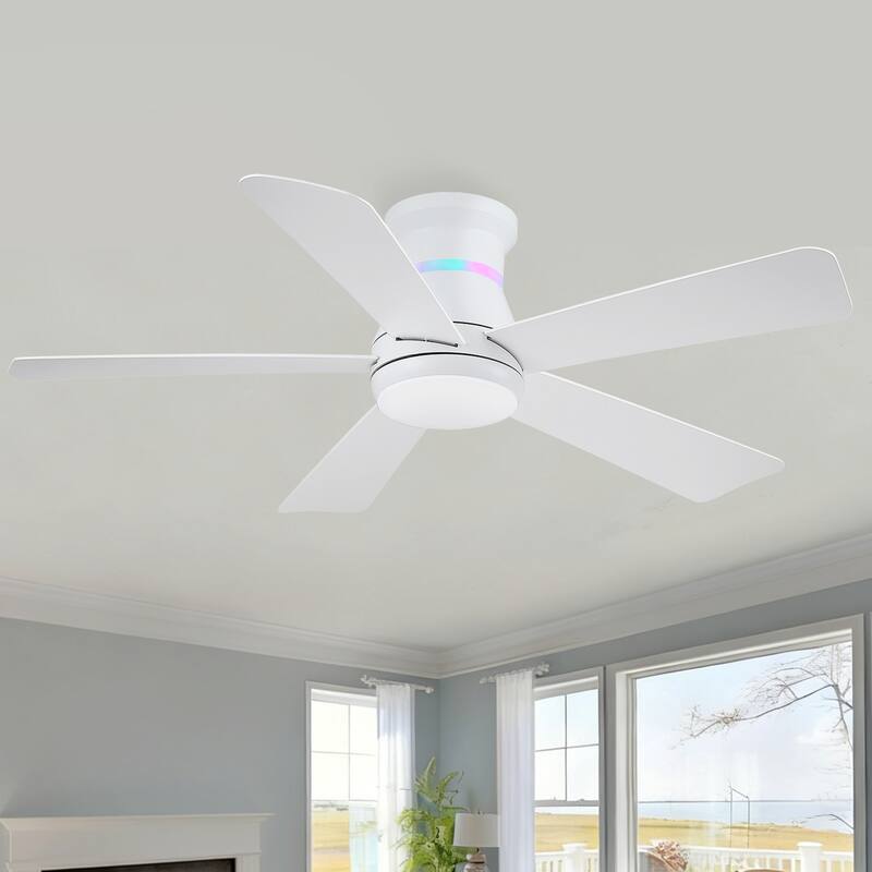 46 Inches Ceiling Fan with Light and Remote - 46 Inches - White