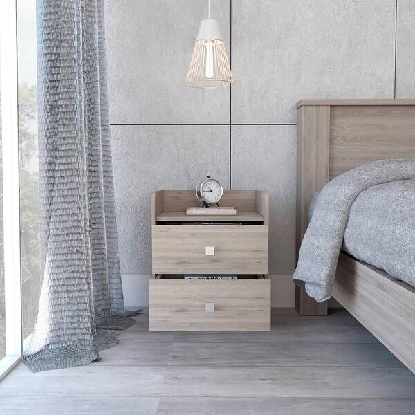 Simple Bedside Table with Roller Design Storage 3layer