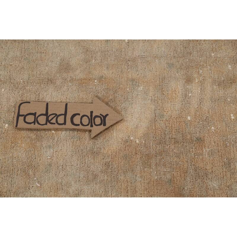 Hand Knotted Oriental 100% Wool Carpet Traditional Distressed Brown Mashad Area Rug - 13' 1'' X 9' 8''