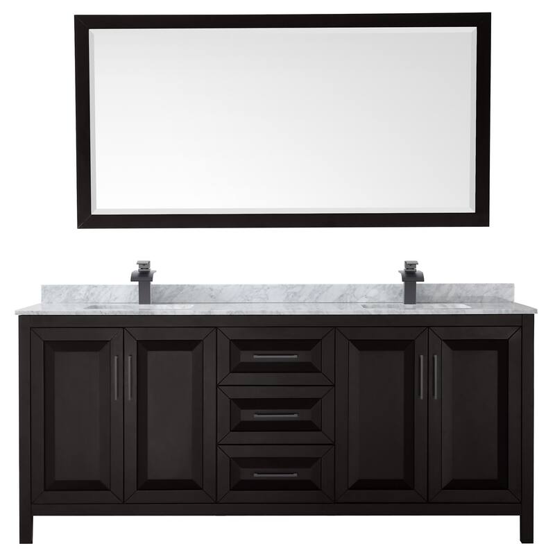 Wyndham Collection Daria 80" Free Standing Double Vanity Set with MDF