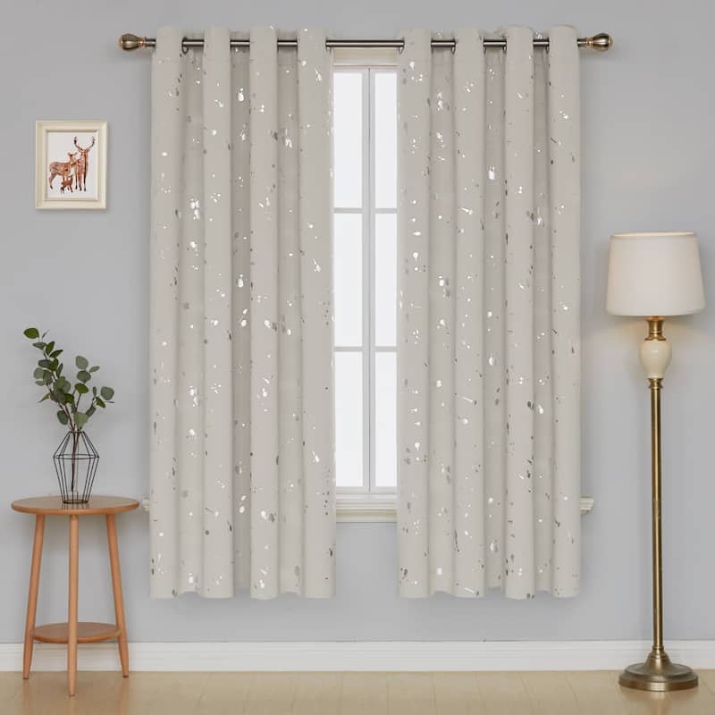 Deconovo Silver Spot 52 Width Curtain Panel Pair (2 Panel)