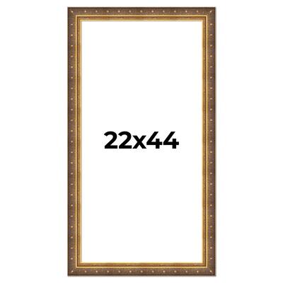 22x44 Frame Gold Real Wood Picture Frame inches Interior Frame Depth 1 inches Museo Bronze Ornate Photo Frame with UV Acrylic