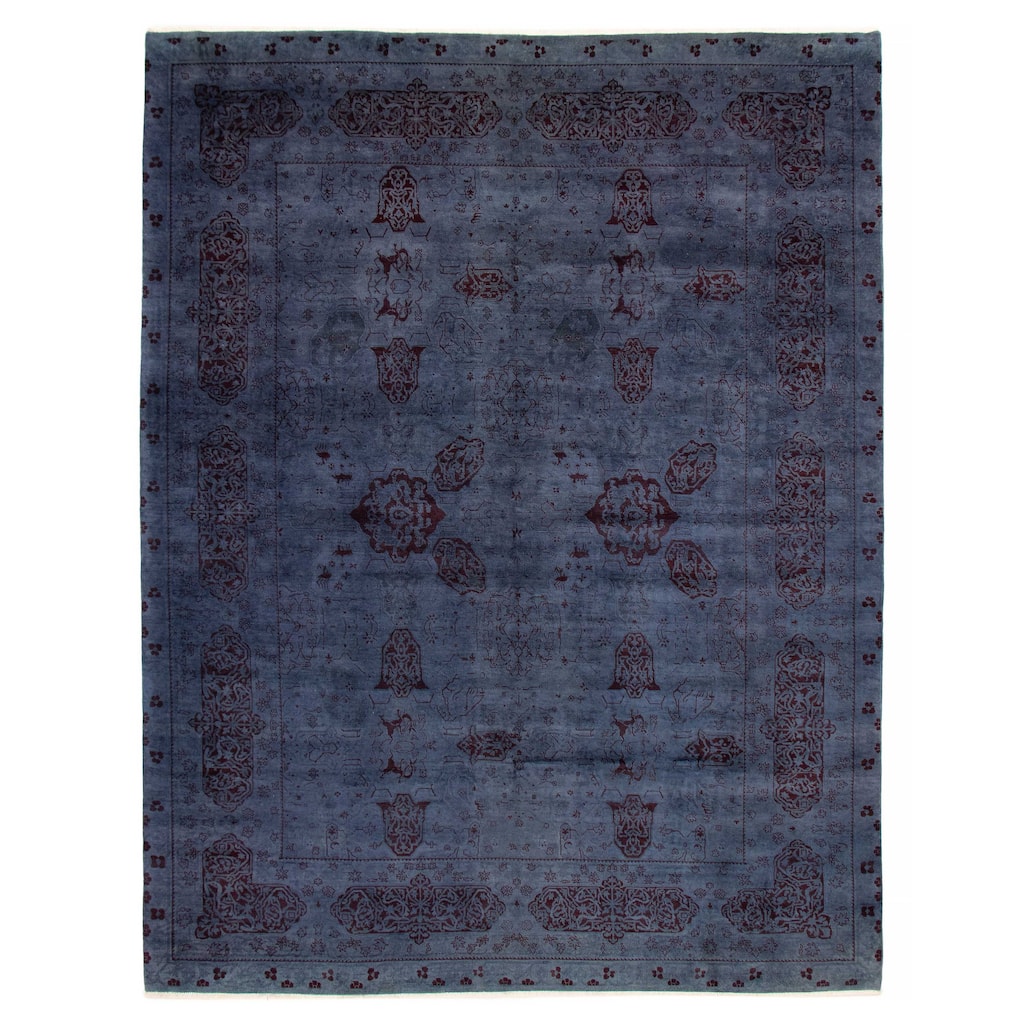 ECARPETGALLERY Hand-knotted Vibrance Light Denim Blue Wool Rug - 9'0 x 11'7