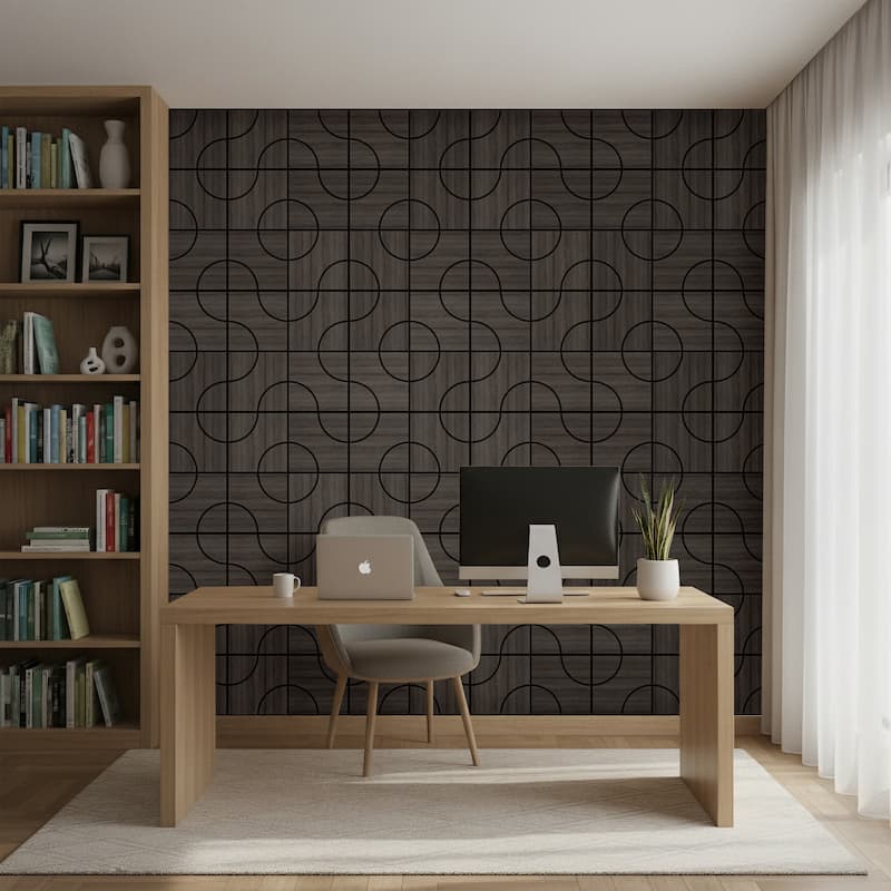 23.6" x 23.6" Wood Acoustic Wall Panels for Ceiling and Wall Decor, 4-Pack (15 sq ft)