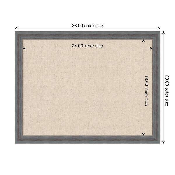 dimension image slide 27 of 91, Amanti Art Framed Fabric Pinboard Natural Linen Printed Bulletin Board