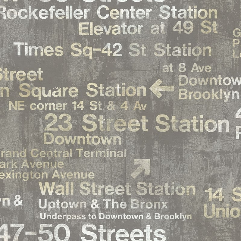 Seabrook Designs New York Unpasted Wallpaper - 20.5 in. W x 33 ft. L - Greystone